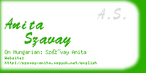 anita szavay business card